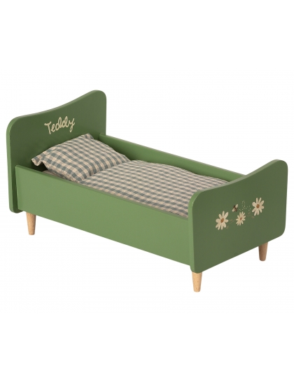 Drevená posteľ pre medvedíka otec - Zelená 