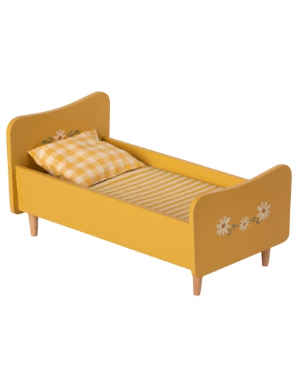 Drevená posteľ mini žltá  