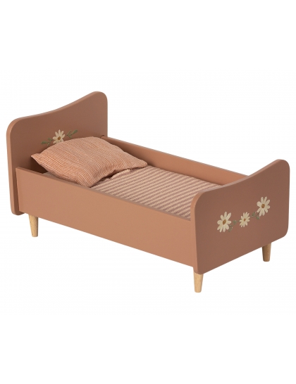 Drevená posteľ mini ružová